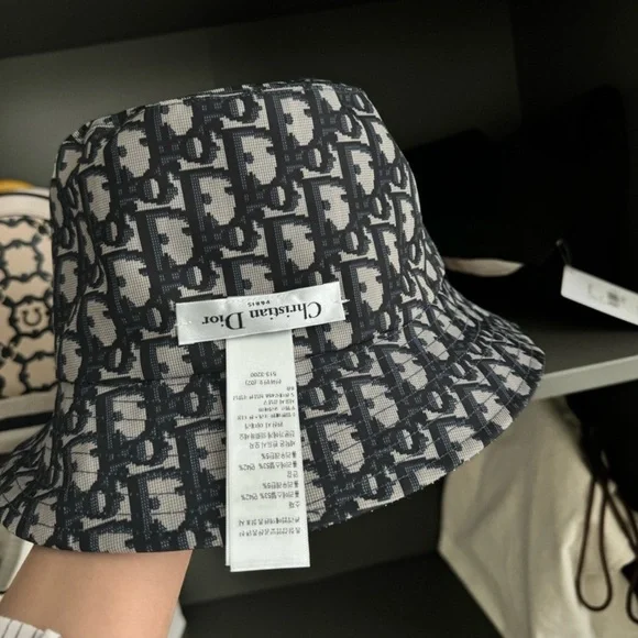 Dior Navy and White Monogram Bucket Hat - Picture 2 of 3
